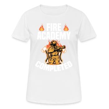 Fin de l’académie de pompiers - T-shirt respirant Femme - blanc - Devant - AI Model Female 172 dark (172cm)