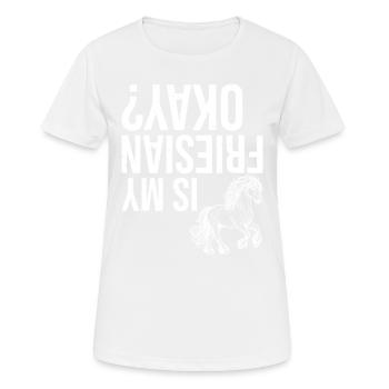 Mon frison va-t-il bien ? - T-shirt respirant Femme - blanc - Devant - AI Model Female 172 dark (172cm)