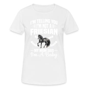 Je vous le dis, je ne suis pas frison, mon - T-shirt respirant Femme - blanc - Devant - AI Model Female 172 dark (172cm)
