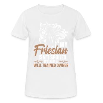 Mein Friesian Ist Nicht Verwöhnt, Es Ist Nur Ein - Frauen T-Shirt atmungsaktiv - Weiß - Vorne - AI Model Female 172 dark (172cm)