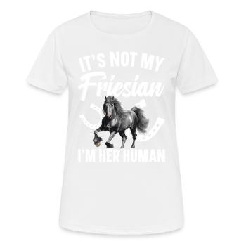 Ce n’est pas mon frison, je suis sa personne - T-shirt respirant Femme - blanc - Devant - AI Model Female 172 dark (172cm)