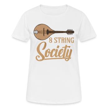Mandoline 8 String Society - Frauen T-Shirt atmungsaktiv - Weiß - Vorne - AI Model Female 172 dark (172cm)