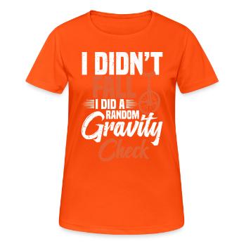 L’uniforme que je n’aimais pas. J’ai un - T-shirt respirant Femme - orange néon - Devant - AI Model Female 172 dark (172cm)