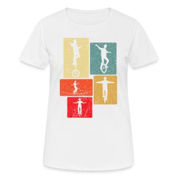 This guy loves unicycles - Women's Breathable T-Shirt - white - Front - AI Model Female 172 dark (172cm)
