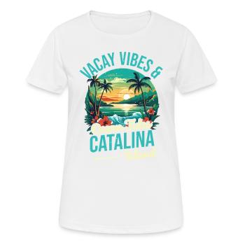 Vacay Vibes & Occanes -Tides Catalina Island - Women's Breathable T-Shirt - white - Front - AI Model Female 172 dark (172cm)