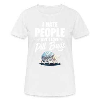 Je déteste les gens, mais j’adore les coléoptères - T-shirt respirant Femme - blanc - Devant - AI Model Female 172 dark (172cm)