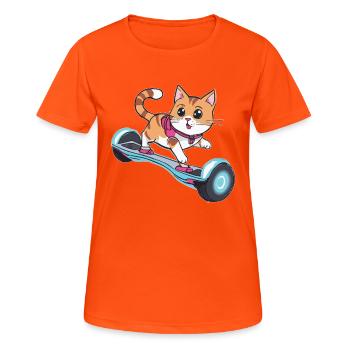 La vie du chat est meilleure lorsqu’il - T-shirt respirant Femme - orange néon - Devant - AI Model Female 172 dark (172cm)