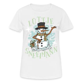 Lüttje Sneeimann Plattdeutsch - Frauen T-Shirt atmungsaktiv - Weiß - Vorne - AI Model Female 172 dark (172cm)