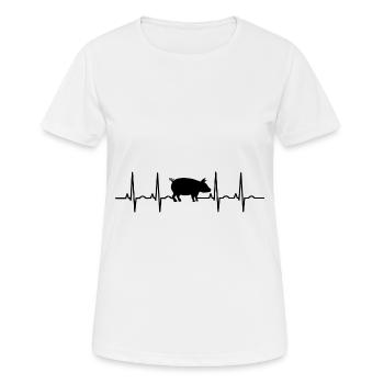 Cochon porcs piggy rétro truie sanglier ECG - T-shirt respirant Femme - blanc - Devant - AI Model Female 172 dark (172cm)