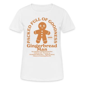 Bonhomme en pain d’épices - T-shirt respirant Femme - blanc - Devant - AI Model Female 172 dark (172cm)