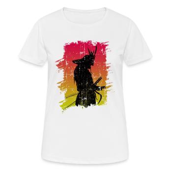 Samurai Retro - Women's Breathable T-Shirt - white - Front - AI Model Female 172 dark (172cm)