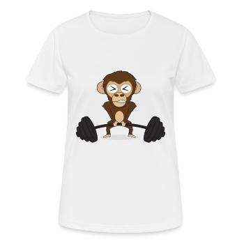 Affe Langhantel Fitnessstudio Geschenk - Frauen T-Shirt atmungsaktiv - Weiß - Vorne - AI Model Female 172 dark (172cm)