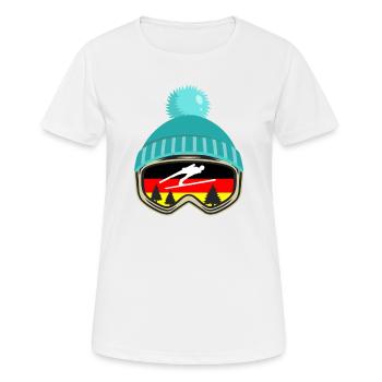 Skispringen Skiflug Deutschland lustiges Geschenk - Frauen T-Shirt atmungsaktiv - Weiß - Vorne - AI Model Female 172 dark (172cm)