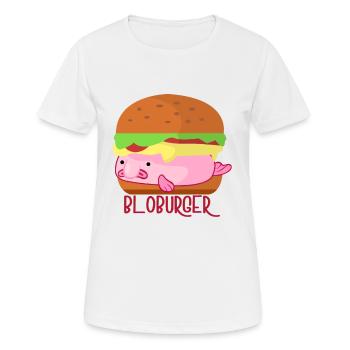 Poisson blob rose comme un hamburger - T-shirt respirant Femme - blanc - Devant - AI Model Female 172 dark (172cm)