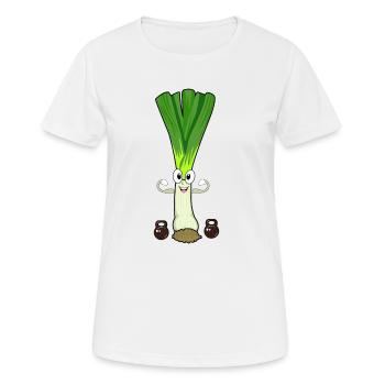 Aktives Fitness Lauch - Frauen T-Shirt atmungsaktiv - Weiß - Vorne - AI Model Female 172 dark (172cm)