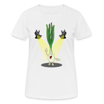 Tanzendes Party Lauch - Frauen T-Shirt atmungsaktiv - Weiß - Vorne - AI Model Female 172 dark (172cm)