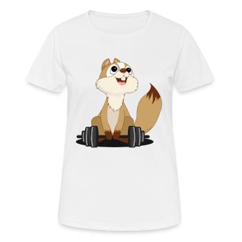 Fitness écureuil avec commerce - T-shirt respirant Femme - blanc - Devant - AI Model Female 172 dark (172cm)
