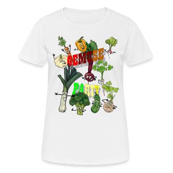 Vegetable party - Women's Breathable T-Shirt - white - Front - AI Model Female 172 dark (172cm)