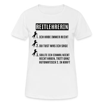 Reitlehrerin Reiter Reitsport Reiterin Pferdehof - Frauen T-Shirt atmungsaktiv - Weiß - Vorne - AI Model Female 172 dark (172cm)