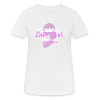 Commas Save Lives I commas save lives - Women's Breathable T-Shirt - white - Front - AI Model Female 172 dark (172cm)