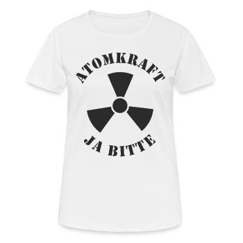 Atomkraft, Ja bitte - Frauen T-Shirt atmungsaktiv - Weiß - Vorne - AI Model Female 172 dark (172cm)