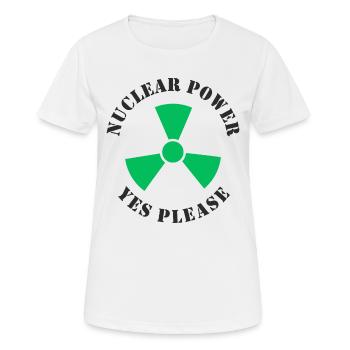 Atomkraft, Ja bitte, Kernenergie - Frauen T-Shirt atmungsaktiv - Weiß - Vorne - AI Model Female 172 dark (172cm)