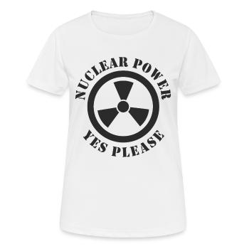 L’énergie nucléaire, oui s’il vous plaît, l’énergie nucléaire - T-shirt respirant Femme - blanc - Devant - AI Model Female 172 dark (172cm)