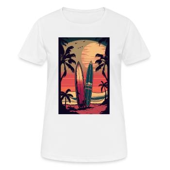Style Rétro Surf - T-shirt respirant Femme - blanc - Devant - AI Model Female 172 dark (172cm)