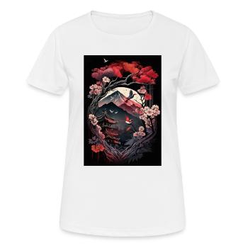 Japanischer Tempel in den Bergen - Frauen T-Shirt atmungsaktiv - Weiß - Vorne - AI Model Female 172 dark (172cm)