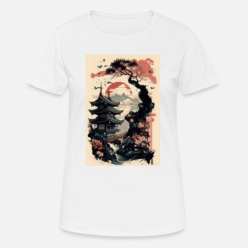 Japanese Temple - Women's Breathable T-Shirt - white