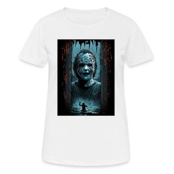 Creepy Horror Character - Women's Breathable T-Shirt - white - Front - AI Model Female 172 dark (172cm)