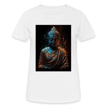 Friedliche abstrakte Buddha-Statue - Frauen T-Shirt atmungsaktiv - Weiß - Vorne - AI Model Female 172 dark (172cm)