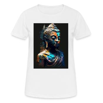 Abstrakte Buddha-Statue - Frauen T-Shirt atmungsaktiv - Weiß - Vorne - AI Model Female 172 dark (172cm)