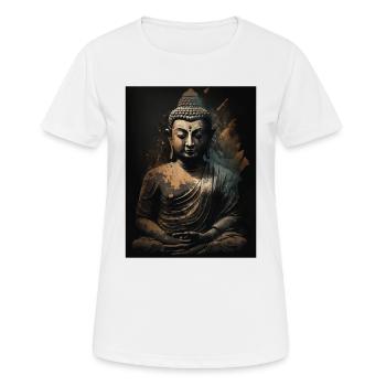 Sculpture de Bouddha en bronze - T-shirt respirant Femme - blanc - Devant - AI Model Female 172 dark (172cm)