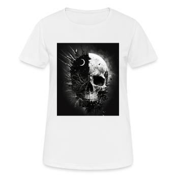 Crâne au clair de lune - T-shirt respirant Femme - blanc - Devant - AI Model Female 172 dark (172cm)