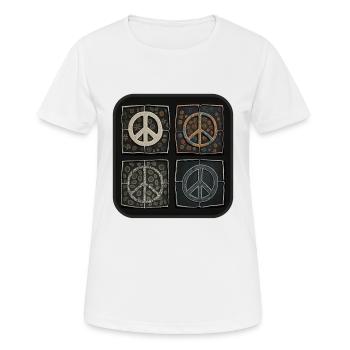 Friedenssymbole in verschiedenen Stilen - Frauen T-Shirt atmungsaktiv - Weiß - Vorne - AI Model Female 172 dark (172cm)