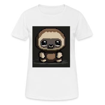 Pixel Art Chibi Paresseux - T-shirt respirant Femme - blanc - Devant - AI Model Female 172 dark (172cm)