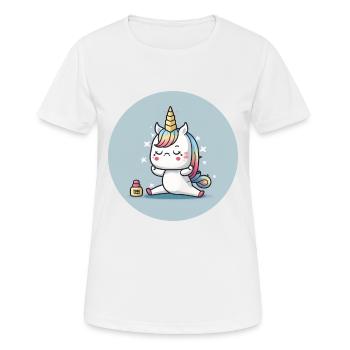 Adorable Yoga Unicorn - Women's Breathable T-Shirt - white - Front - AI Model Female 172 dark (172cm)