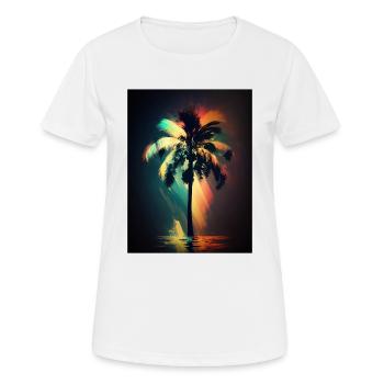 Bunte Palme - Frauen T-Shirt atmungsaktiv - Weiß - Vorne - AI Model Female 172 dark (172cm)