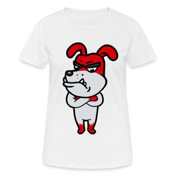 Emotion Wut Zorn Kampfhund Gefühle Hunde Gefühle - Frauen T-Shirt atmungsaktiv - Weiß - Vorne - AI Model Female 172 dark (172cm)