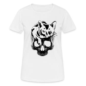 Cat Halloween Cat Lover Funny Cat Halloween Cat - Frauen T-Shirt atmungsaktiv - Weiß - Vorne - AI Model Female 172 dark (172cm)