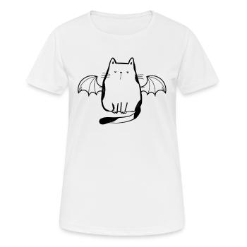 Halloween Cat Owner Cat Bat Wing Halloween Cat - Frauen T-Shirt atmungsaktiv - Weiß - Vorne - AI Model Female 172 dark (172cm)