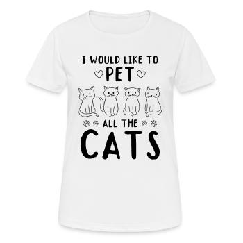 Cat Owner - I would like to pet all the Cats - Women's Breathable T-Shirt - white - Front - AI Model Female 172 dark (172cm)