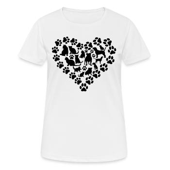 Dog lovers Dog owners Cat lovers Cat - Women's Breathable T-Shirt - white - Front - AI Model Female 172 dark (172cm)