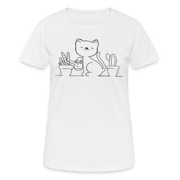 Amoureux des chats Chat mignon - T-shirt respirant Femme - blanc - Devant - AI Model Female 172 dark (172cm)