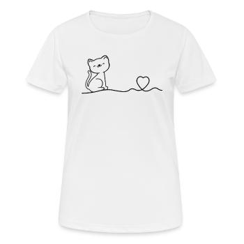 Cat Heartbeat Cat Lovers Cat Owner - Women's Breathable T-Shirt - white - Front - AI Model Female 172 dark (172cm)