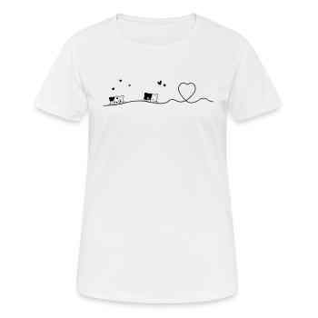 Cat Lovers Cat Owners - Cat Heartbeat - Women's Breathable T-Shirt - white - Front - AI Model Female 172 dark (172cm)