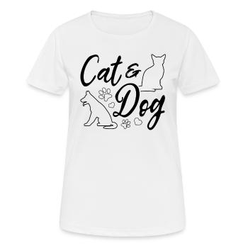 Propriétaire de chien Amoureux des chats mignons - T-shirt respirant Femme - blanc - Devant - AI Model Female 172 dark (172cm)