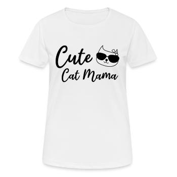 Cat Mom Maman Propriétaire de chat - Cat Mom - T-shirt respirant Femme - blanc - Devant - AI Model Female 172 dark (172cm)