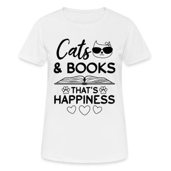 Chats & Livres Propriétaire de chat Chat mignon - T-shirt respirant Femme - blanc - Devant - AI Model Female 172 dark (172cm)